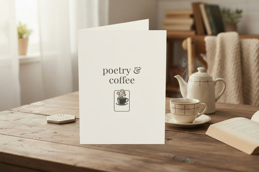 Poetry & Coffee – Cozy Lifestyle Greeting Card